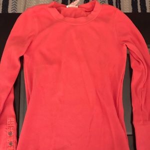 Sundance coral pink waffle long sleeve